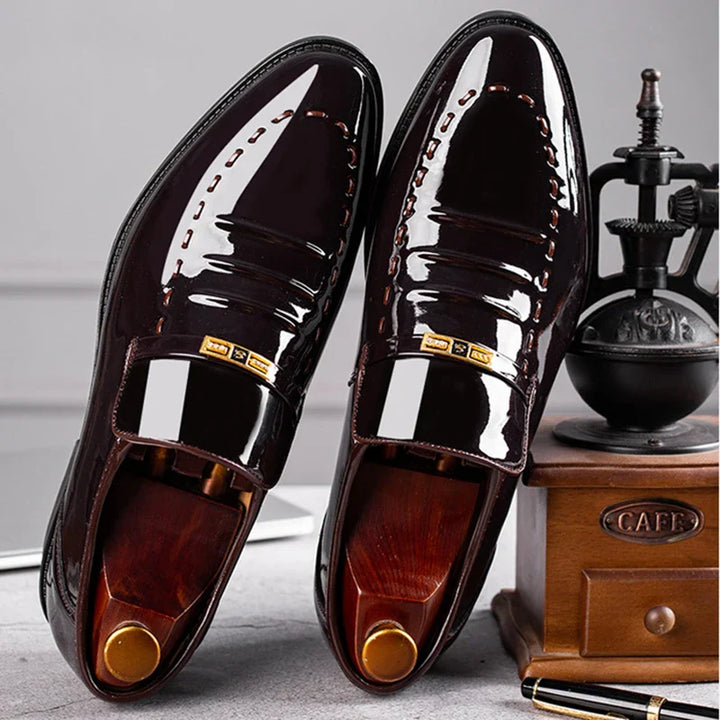 Men's Loafers Slip On Glossy Dress Shoes | Wedding