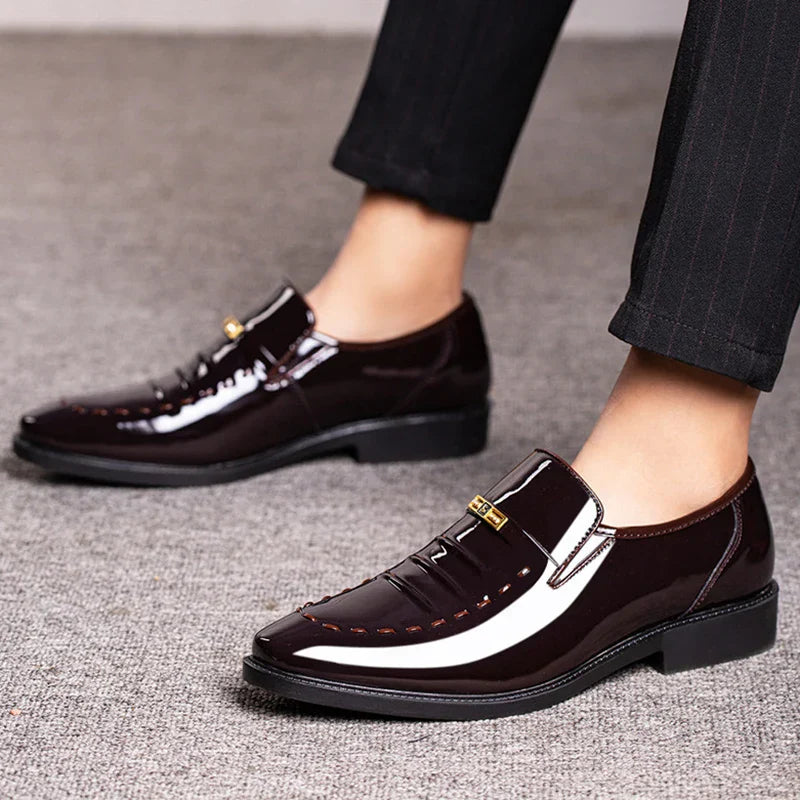 Men's Loafers Slip On Glossy Dress Shoes | Wedding