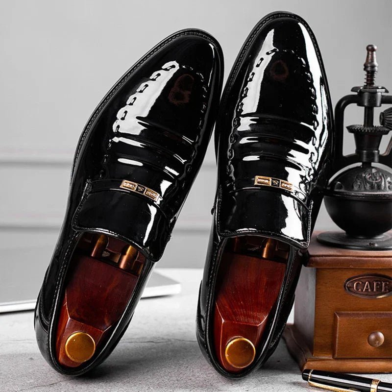 Men's Loafers Slip On Glossy Dress Shoes | Wedding
