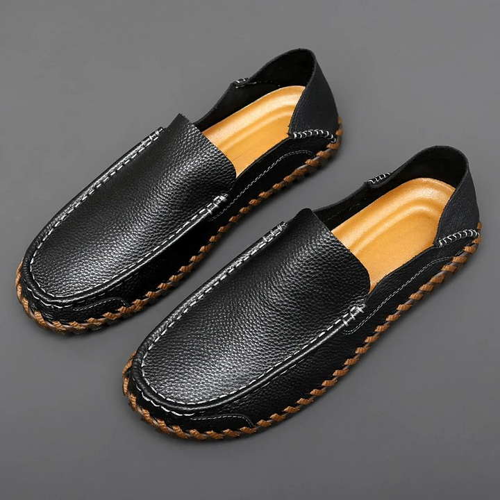 Men's Moccasin Slip-On Loafers with Stitching | Casual