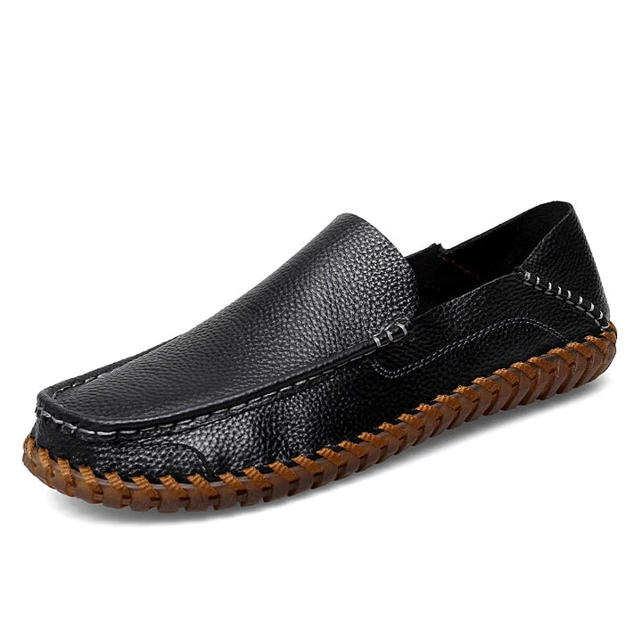 Men's Moccasin Slip-On Loafers with Stitching | Casual