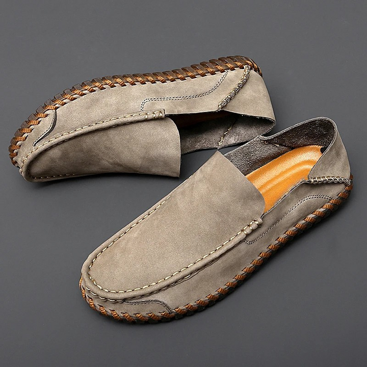 Men's Moccasin Slip-On Loafers with Stitching | Casual