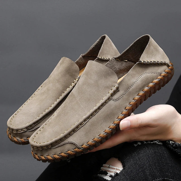 Men's Moccasin Slip-On Loafers with Stitching | Casual