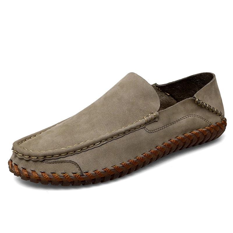 Men's Moccasin Slip-On Loafers with Stitching | Casual