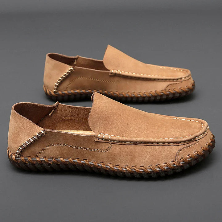 Men's Moccasin Slip-On Loafers with Stitching | Casual