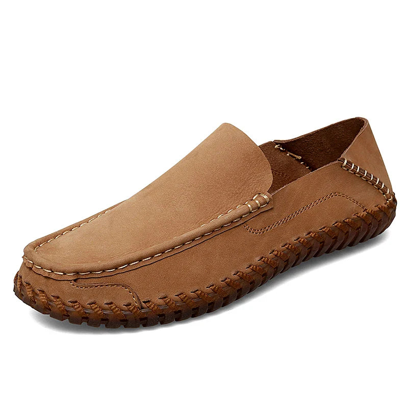 Men's Moccasin Slip-On Loafers with Stitching | Casual