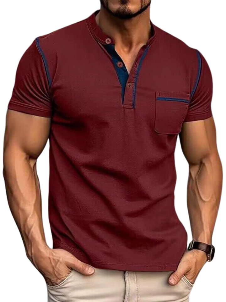 Men's Polo Shirt Henley Collar | Casual