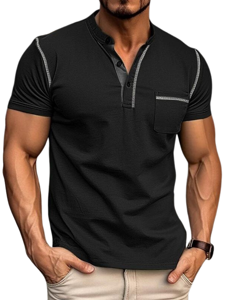 Men's Polo Shirt Henley Collar | Casual