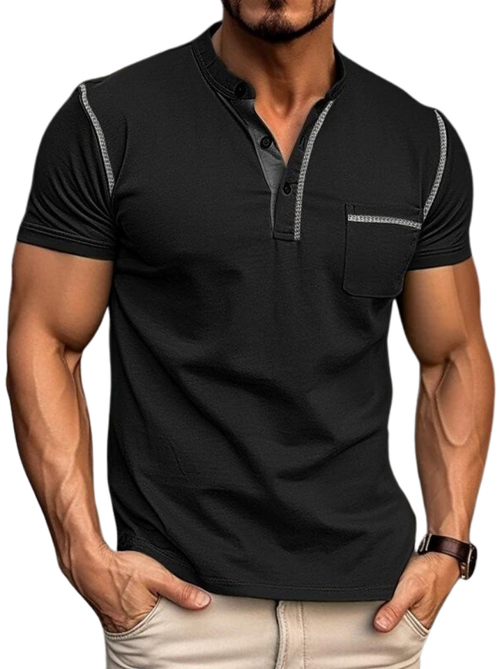 Men's Polo Shirt Henley Collar | Casual