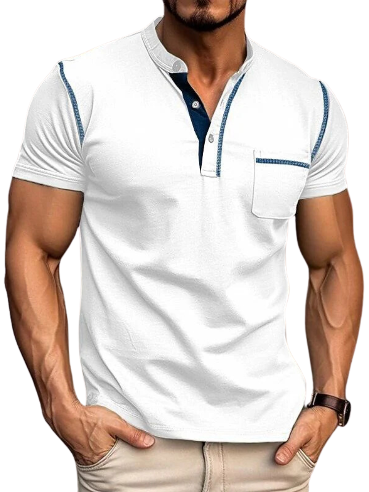 Men's Polo Shirt Henley Collar | Casual