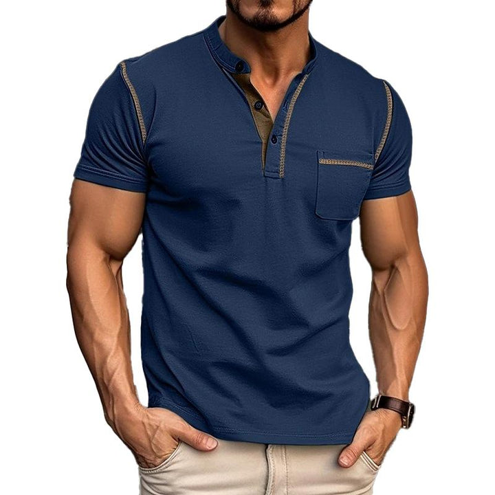 Men's Polo Shirt Henley Collar | Casual