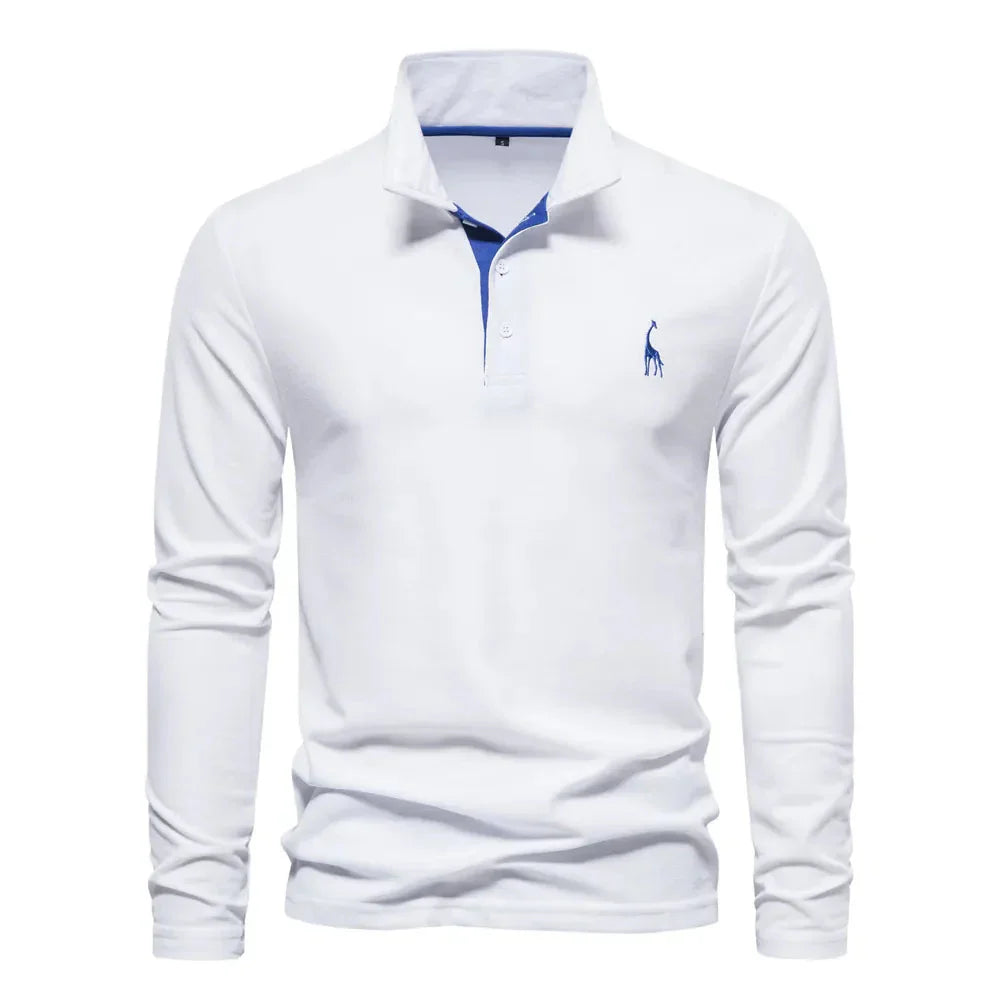 Men’s Polo Shirt Long Sleeve | Casual Slim Fit