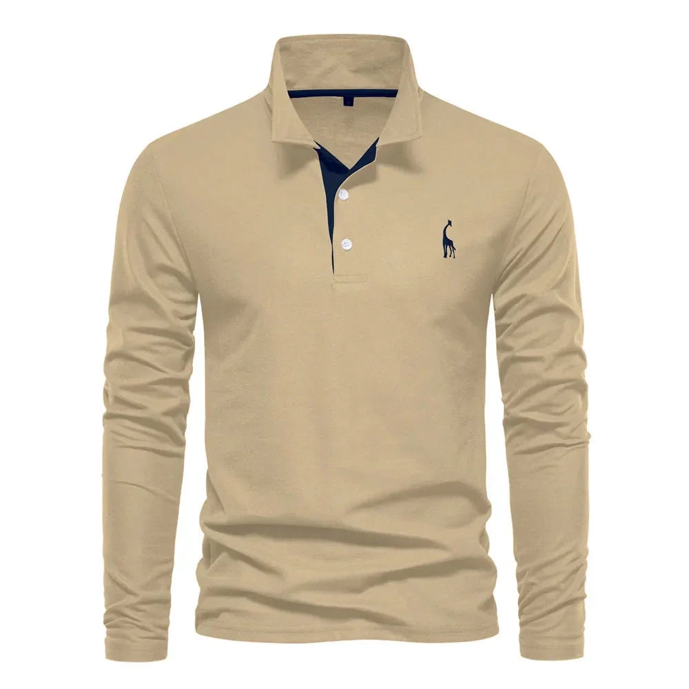Men’s Polo Shirt Long Sleeve | Casual Slim Fit