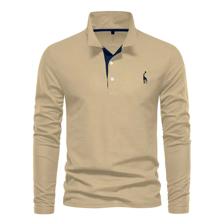Men’s Polo Shirt Long Sleeve | Casual Slim Fit