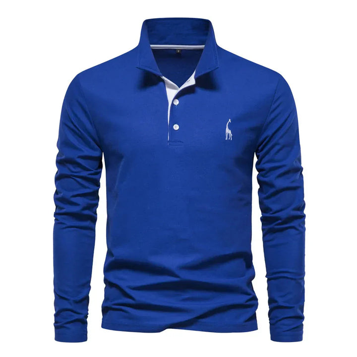 Men’s Polo Shirt Long Sleeve | Casual Slim Fit