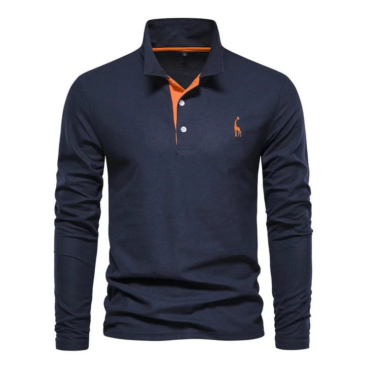 Men’s Polo Shirt Long Sleeve | Casual Slim Fit