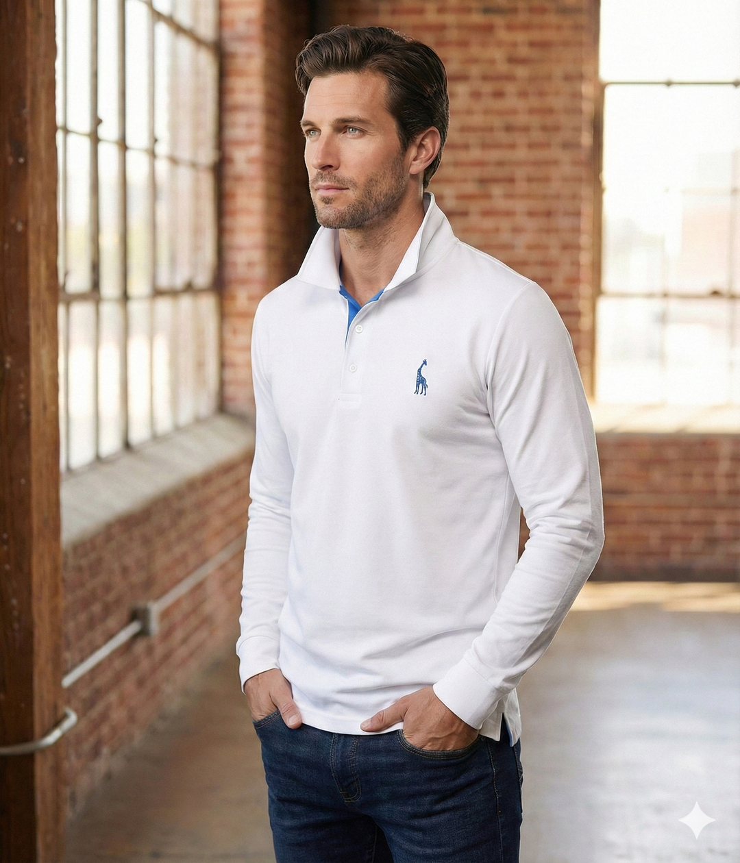 Men’s Polo Shirt Long Sleeve | Casual Slim Fit