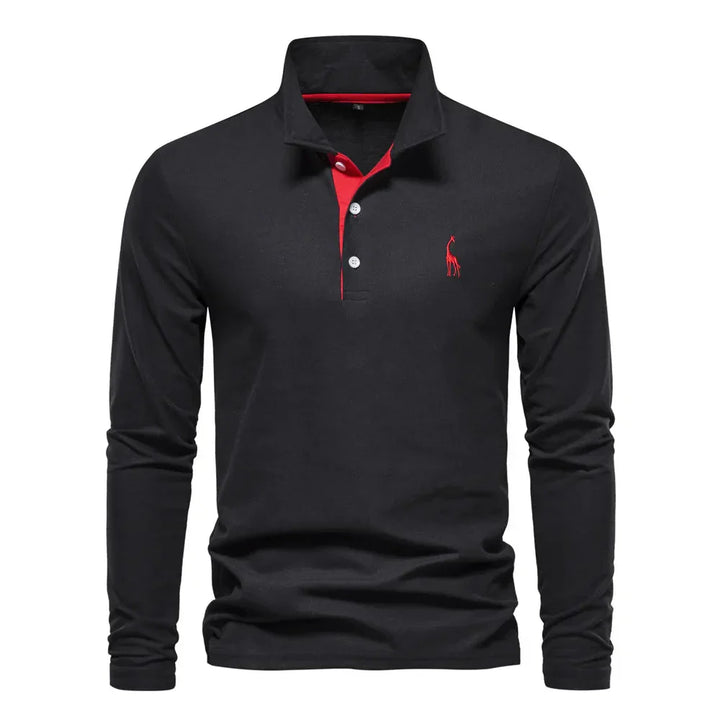 Men’s Polo Shirt Long Sleeve | Casual Slim Fit