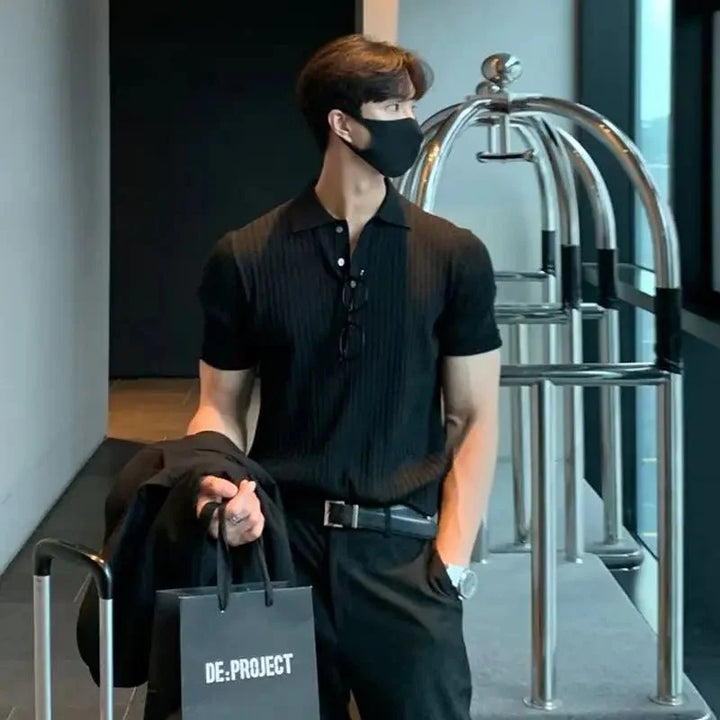 Men's Polo Shirt Ribbed Short Sleeve | Classic