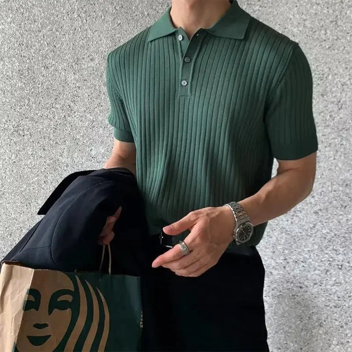Men's Polo Shirt Ribbed Short Sleeve | Classic