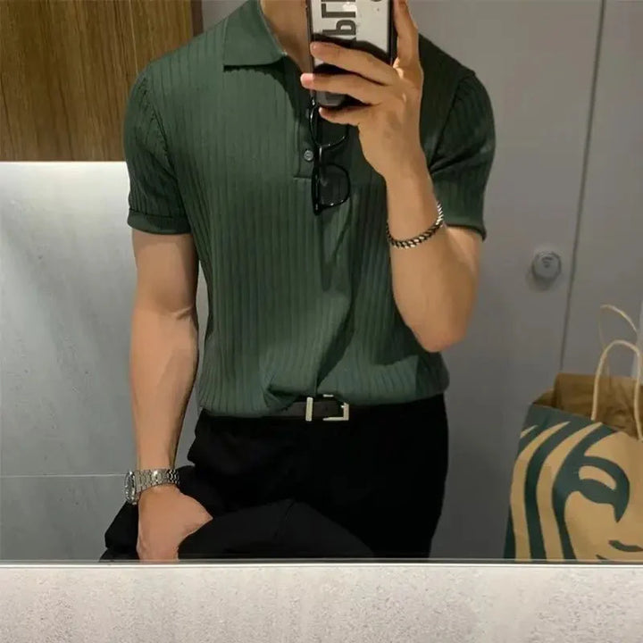 Men's Polo Shirt Ribbed Short Sleeve | Classic