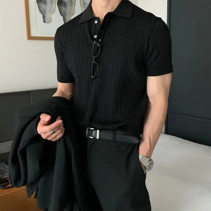 Men's Polo Shirt Ribbed Short Sleeve | Classic
