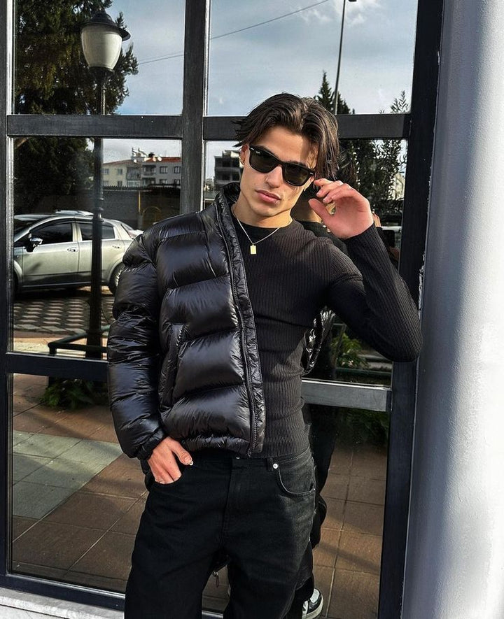 Men's Puffer Jacket Hooded Zip-Up | Classic