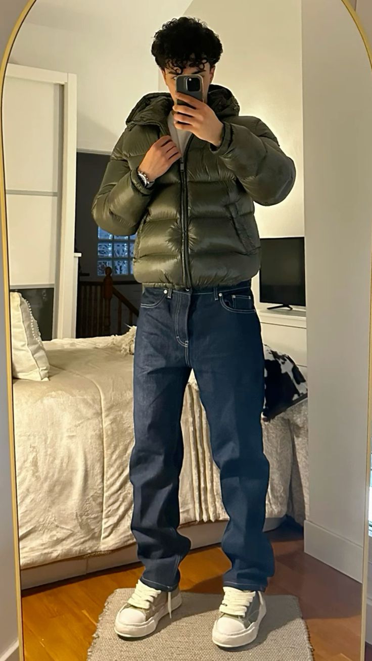Men's Puffer Jacket Hooded Zip-Up | Classic