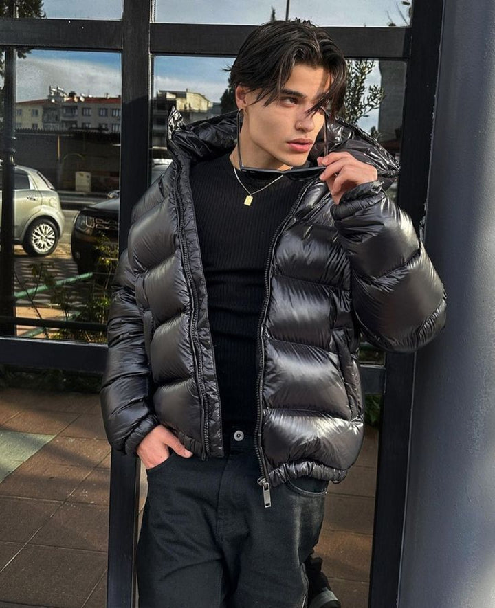 Men's Puffer Jacket Hooded Zip-Up | Classic