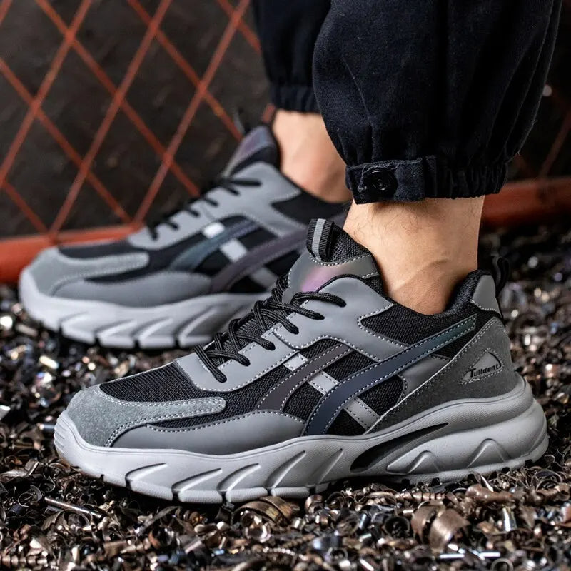 Men's Safety Shoes Lace-Up Work Toe Cap | Grip Sole