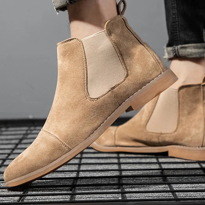 Men's Slip-On Chelsea Boots with Elastic Panels | Ankle Work Boots