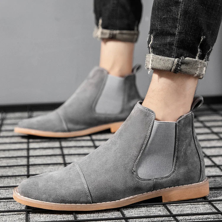 Men's Slip-On Chelsea Boots with Elastic Panels | Ankle Work Boots