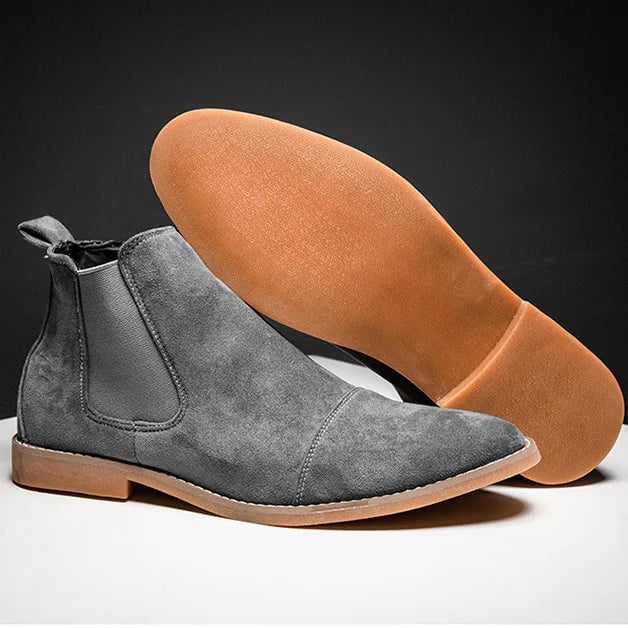 Men's Slip-On Chelsea Boots with Elastic Panels | Ankle Work Boots