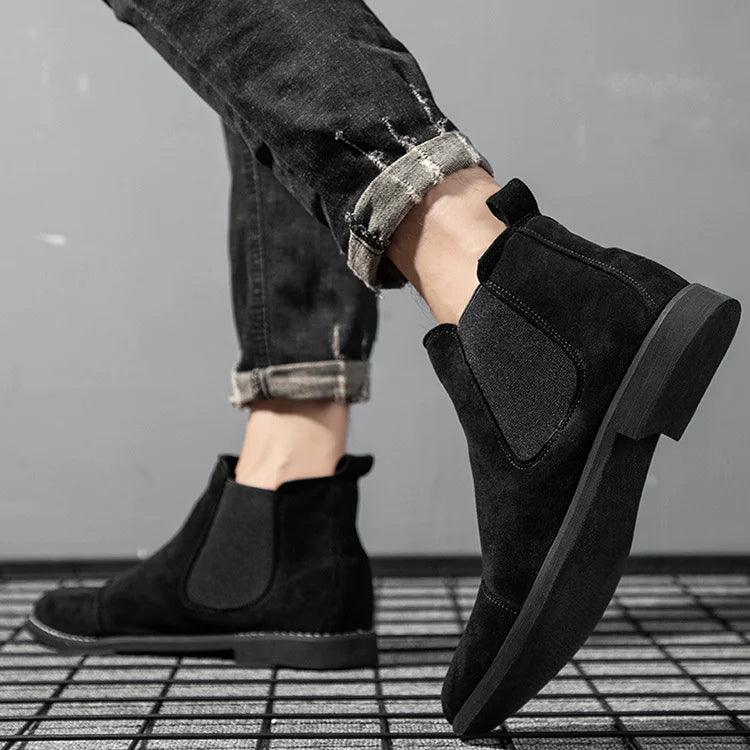 Men's Slip-On Chelsea Boots with Elastic Panels | Ankle Work Boots