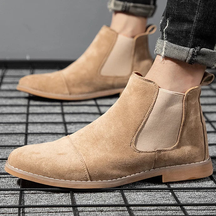 Men's Slip-On Chelsea Boots with Elastic Panels | Ankle Work Boots