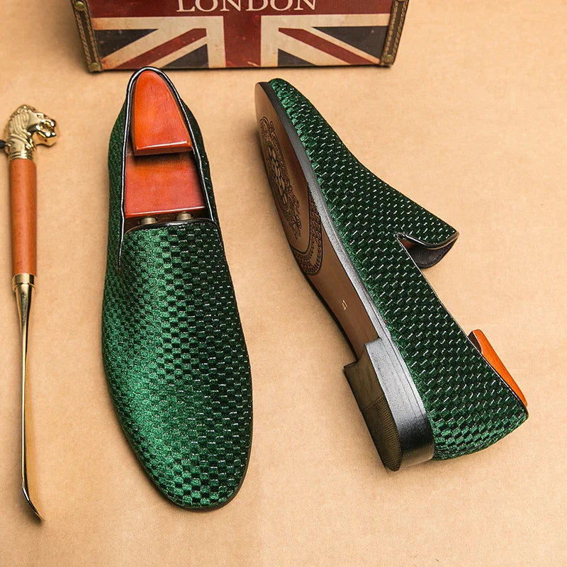 Men's Slip-On Loafers with Sparkly Woven Design | Wedding