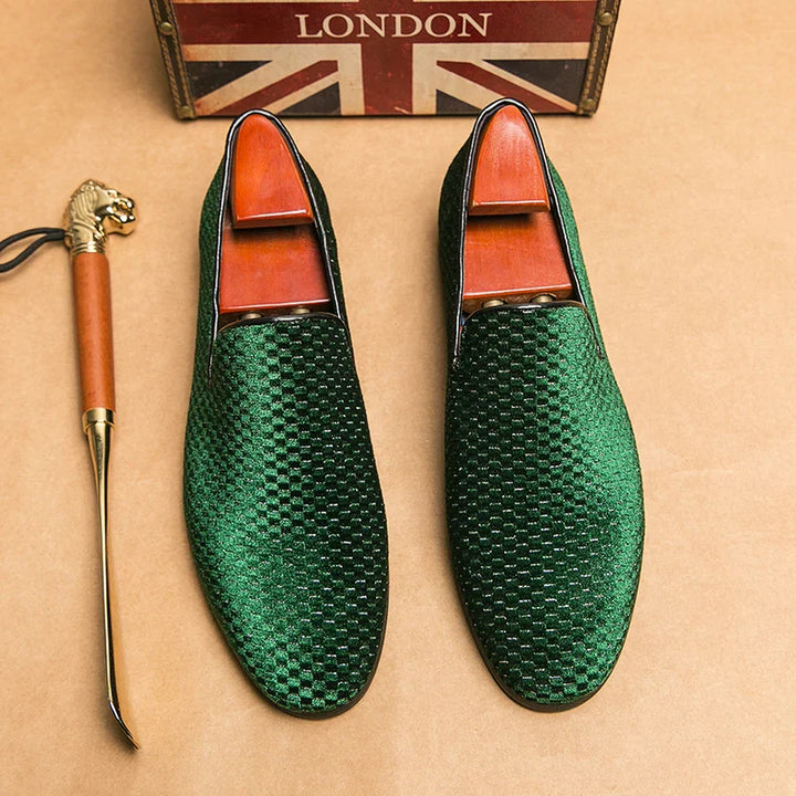 Men's Slip-On Loafers with Sparkly Woven Design | Wedding