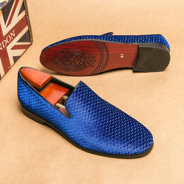 Men's Slip-On Loafers with Sparkly Woven Design | Wedding