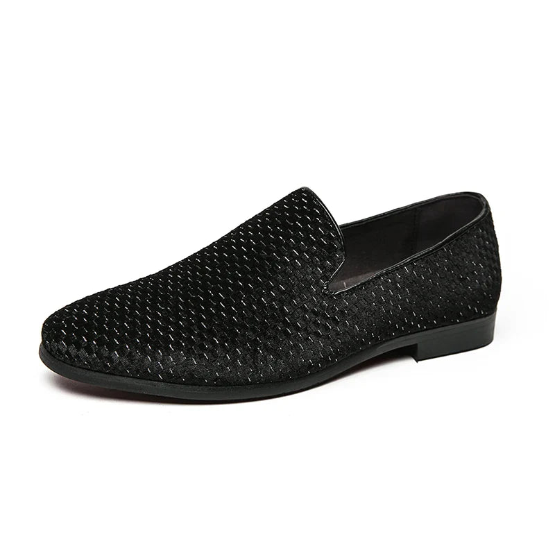 Men's Slip-On Loafers with Sparkly Woven Design | Wedding