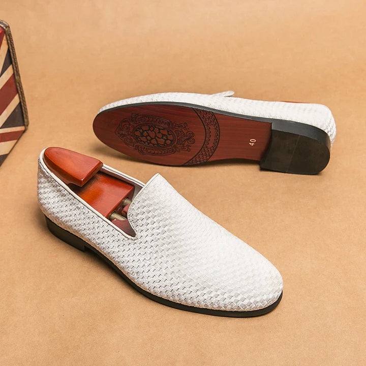 Men's Slip-On Loafers with Sparkly Woven Design | Wedding