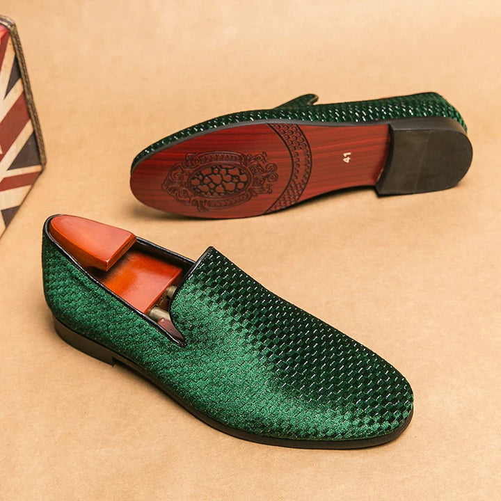 Men's Slip-On Loafers with Sparkly Woven Design | Wedding