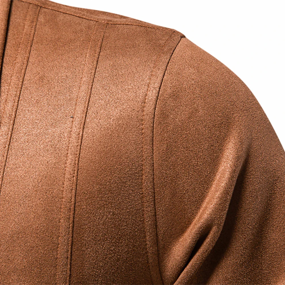 Men's Suede Jacket Zip Up Collar | Bomber