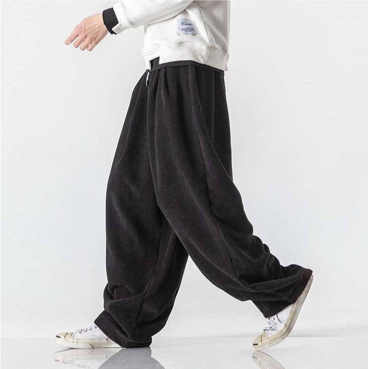 Men's Sweatpants Wide Leg Baggy | Elastic Waist