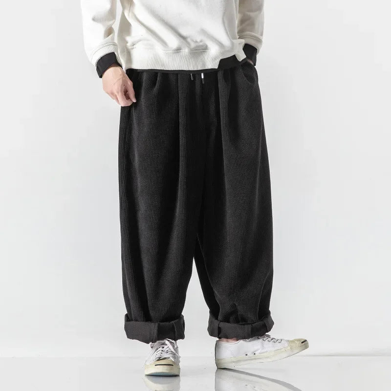 Men's Sweatpants Wide Leg Baggy | Elastic Waist