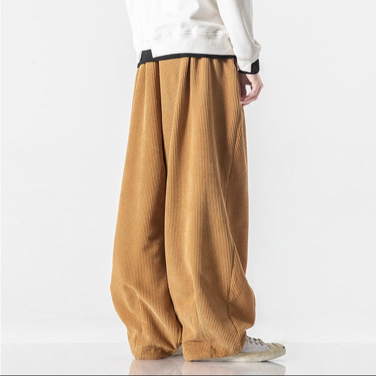 Men's Sweatpants Wide Leg Baggy | Elastic Waist