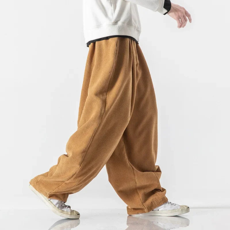 Men's Sweatpants Wide Leg Baggy | Elastic Waist