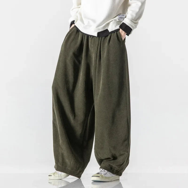 Men's Sweatpants Wide Leg Baggy | Elastic Waist