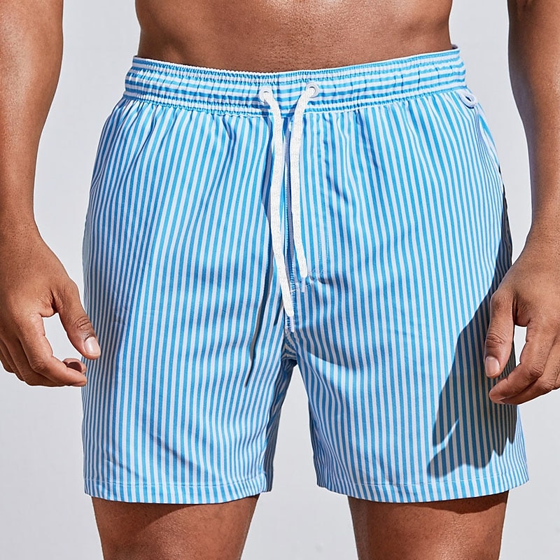 Men’s Swimwear Striped Drawstring Shorts | Summer