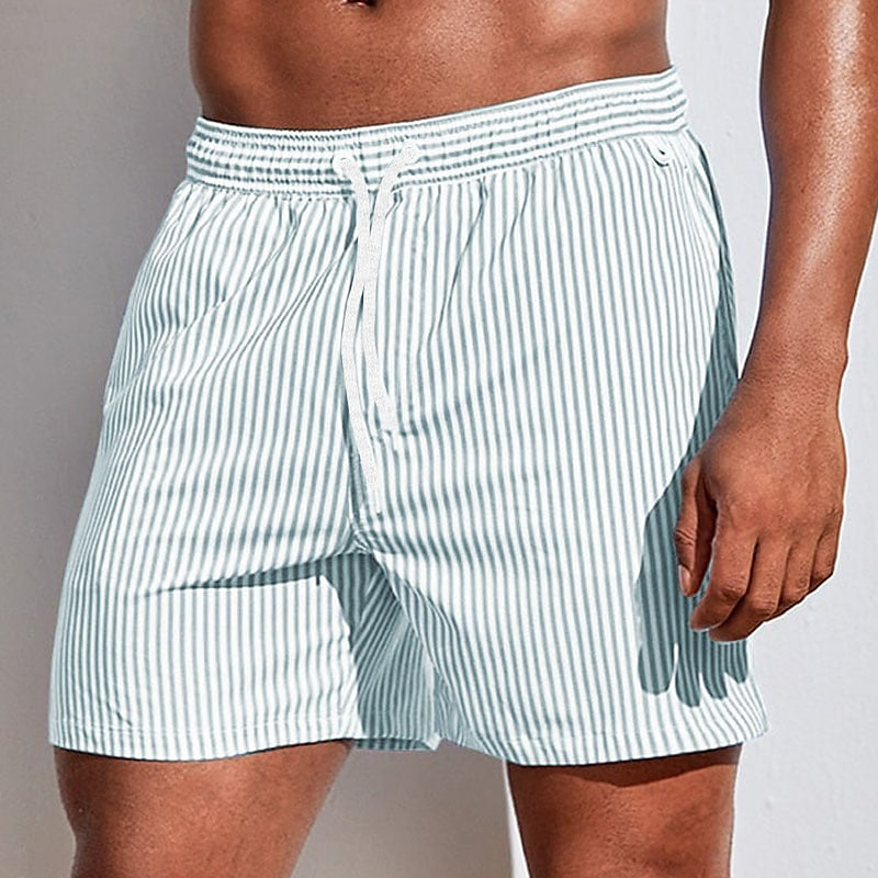 Men’s Swimwear Striped Drawstring Shorts | Summer