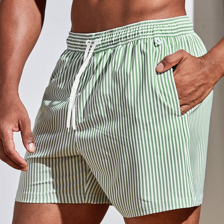 Men’s Swimwear Striped Drawstring Shorts | Summer